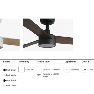 Lustra LED cu Ventilator incastrabil tavan cu telecomanda RUDDER TEK 3 S negru/nuc 3000K - Img 7