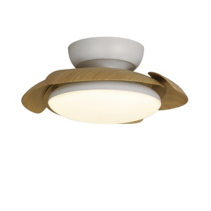 Lustra LED cu Ventilator si telecomanda ALOHA lemn/alb