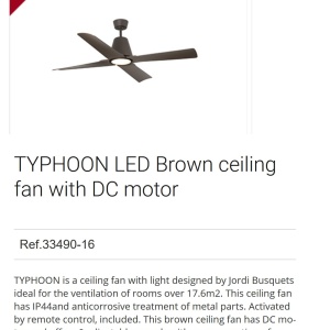Lustra LED cu Ventilator si telecomanda design modern TYPHOON maro 92581 universul-luminii.ro