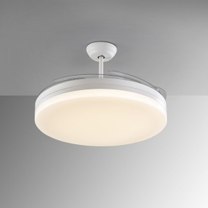 Lustra LED cu Ventilator si telecomanda, lame retractabile Vento alb 230421 universul-luminii.ro