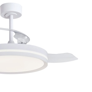 Lustra LED cu ventilator si telecomanda LUNA alba - Img 3