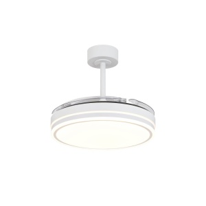 Lustra LED cu ventilator si telecomanda LUNA S alba - Img 4