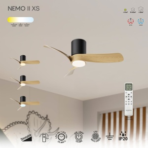 Lustra LED cu Ventilator si telecomanda NEMO II XS negru/lemn - Img 6
