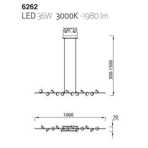 Lustra LED design modern ADN alb Line 130291 universul-luminii.ro