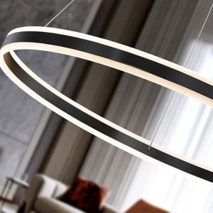 Lustra LED design modern circular 100cm Helia negru mat - Img 2