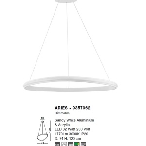 Lustra LED design modern circular ARIES alba NVL-9357062 - Img 2