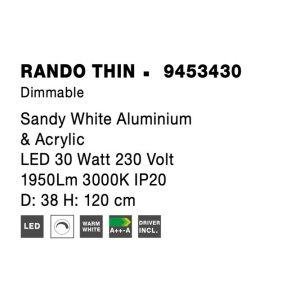 Lustra LED design modern circular RANDO THIN alb 3000K NVL-9453430 62421 universul-luminii.ro