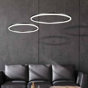 Lustra LED design modern circular ROTUNDA 60cm, negru mat - Img 4