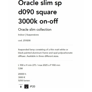 Lustra LED design modern geometric ORACLE SLIM SP D090 SQUARE 3000K ON-OFF BK - Img 3