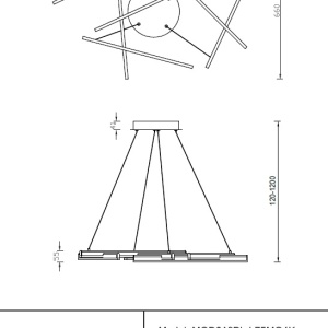 Lustra LED design modern Line auriu mat, 4000K 100691 universul-luminii.ro