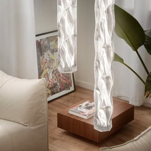 Lustra LED design tehnico-decorativ realizat manual Hugo vertical prisma - Img 5