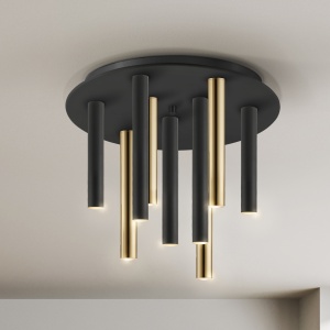 Lustra LED dimabila aplicata design modern Varas negru/auriu 98711 universul-luminii.ro