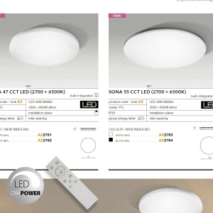 Lustra LED dimabila cu telecomanda de tavan/plafon SONA 55 alba 70231 universul-luminii.ro
