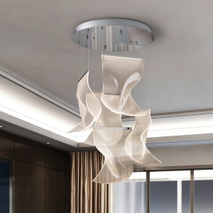 Lustra LED dimabila cu telecomanda design exclusivist 50cm Velos II crom 141451 universul-luminii.ro