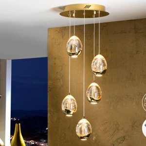 Lustra LED dimabila cu telecomanda ROCIO 5L, auriu SV-783529D 71881 universul-luminii.ro