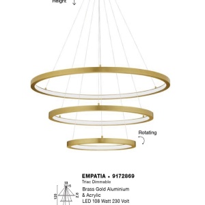Lustra LED dimabila design circular EMPATIA D-80cm - Img 5