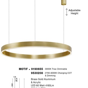 Lustra LED dimabila design circular MOTIF D-100cm - Img 6