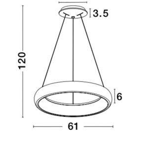 Lustra LED dimabila, design modern Albi negru, 61cm 43611 universul-luminii.ro