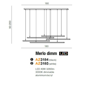 Lustra LED dimabila design modern Merlo black ZZ AZ3184 80201 universul-luminii.ro