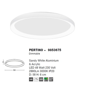 Lustra LED moderna aplicata design slim 58cm PERTINO alba NVL-9853675 76421 universul-luminii.ro