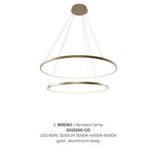 Lustra LED moderna design circular BRENO auriu 60/80cm - Img 3
