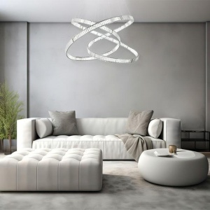 Lustra LED moderna design deosebit CHARMES 130 crom 248921 universul-luminii.ro