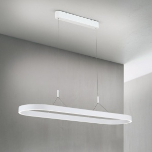 Lustra LED ovala iluminat sus si jos CARRARA alb