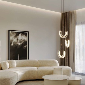 Lustra LED, pendul design modern Maya auriu - Img 6