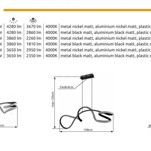 Lustra LED suspendata 4000K SWIRL nichel 249761 universul-luminii.ro