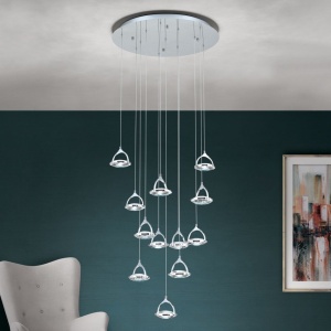 Lustra LED suspendata cu cristal K9 design lux MOON 12L 156261 universul-luminii.ro