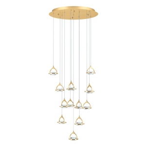 Lustra LED suspendata cu cristal K9 design lux MOON 12L 156301 universul-luminii.ro