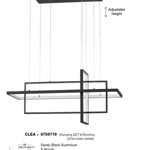 Lustra LED suspendata cu telecomanda design geometric CLEA neagra 137821 universul-luminii.ro