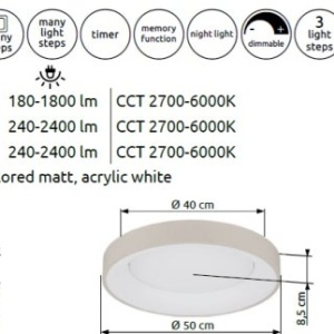 Lustra LED suspendata cu telecomanda GALLEGOS 50cm - Img 10