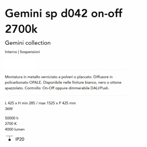 Lustra LED suspendata design circular Gemini sp d042 on-off 2700k aurie - Img 4