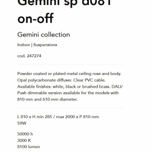 Lustra LED suspendata design circular GEMINI SP D081 BIANCO - Img 4