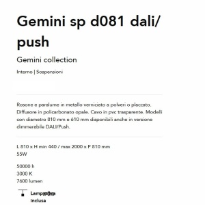 Lustra LED suspendata design circular Gemini sp d081 dali/push negru - Img 3
