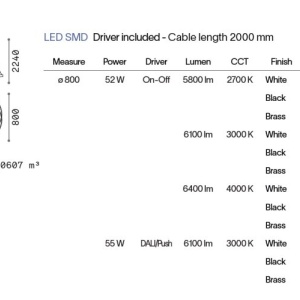 Lustra LED suspendata design circular Oz sp d80 on-off 4000k alba 240941 universul-luminii.ro