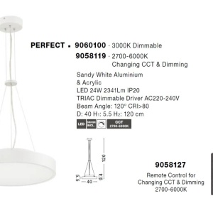 Lustra LED suspendata design circular PERFECT 40cm alba 3000K Dimmable - Img 4