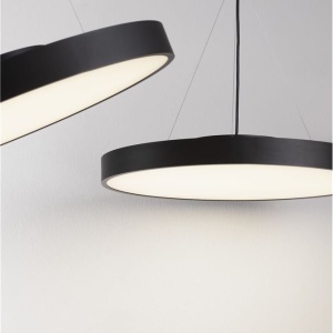 Lustra LED suspendata design circular PERFECT 40cm negru 3000K Dimmable - Img 2