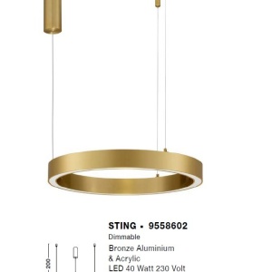 Lustra LED suspendata design circular STING Bronz 60cm - Img 3