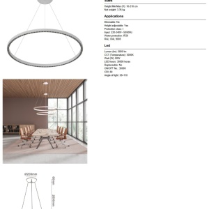 Lustra LED suspendata design circular XL RIUMAR alba - Img 7
