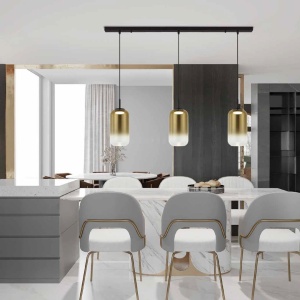 Lustra LED suspendata design decorativ Chloe 3L negru/auriu 153691 universul-luminii.ro