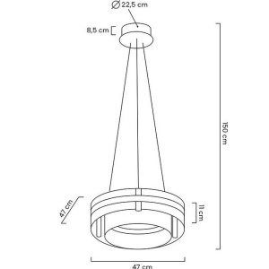 Lustra LED suspendata design deosebit Half 47D auriu 222331 universul-luminii.ro
