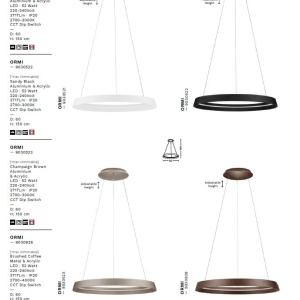 Lustra LED suspendata design modern circular ORMI alba - Img 6