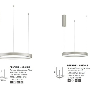 Lustra LED suspendata design modern circular PERRINE D-40cm argintie - Img 8