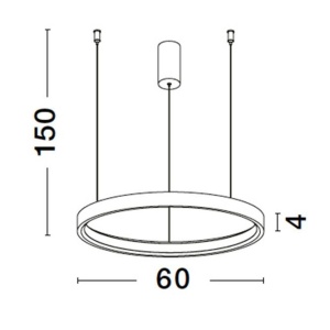 Lustra LED suspendata design modern circular PERRINE D-60cm alba 183541 universul-luminii.ro