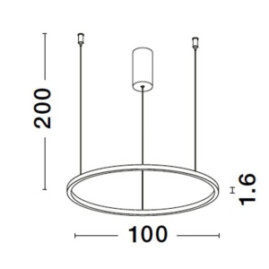 Lustra LED suspendata design modern circular TARQUIN D-100cm aurie 205501 universul-luminii.ro