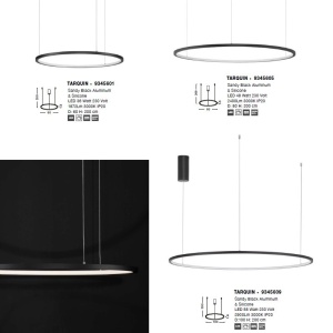 Lustra LED suspendata design modern circular TARQUIN D-60cm negru 205511 universul-luminii.ro