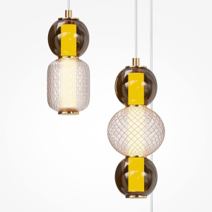 Lustra LED suspendata design modern decorativ Drop 3L auriu - Img 6