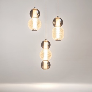 Lustra LED suspendata design modern decorativ Drop 3L crom - Img 4